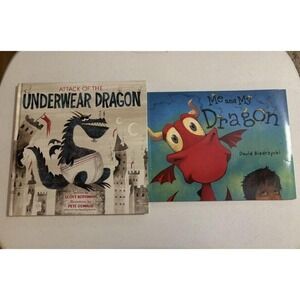 2 Children's Dragon Books Attack of the Underwear Dragon And Me And My Dragon‎